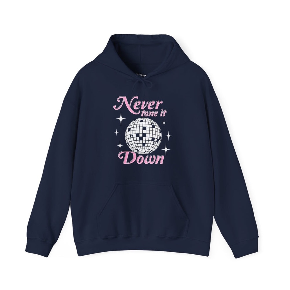 Navy Hoodie with Disco Ball Graphic